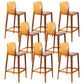Contemporary Acrylic Low Back Armless Bar Stools with Footrest