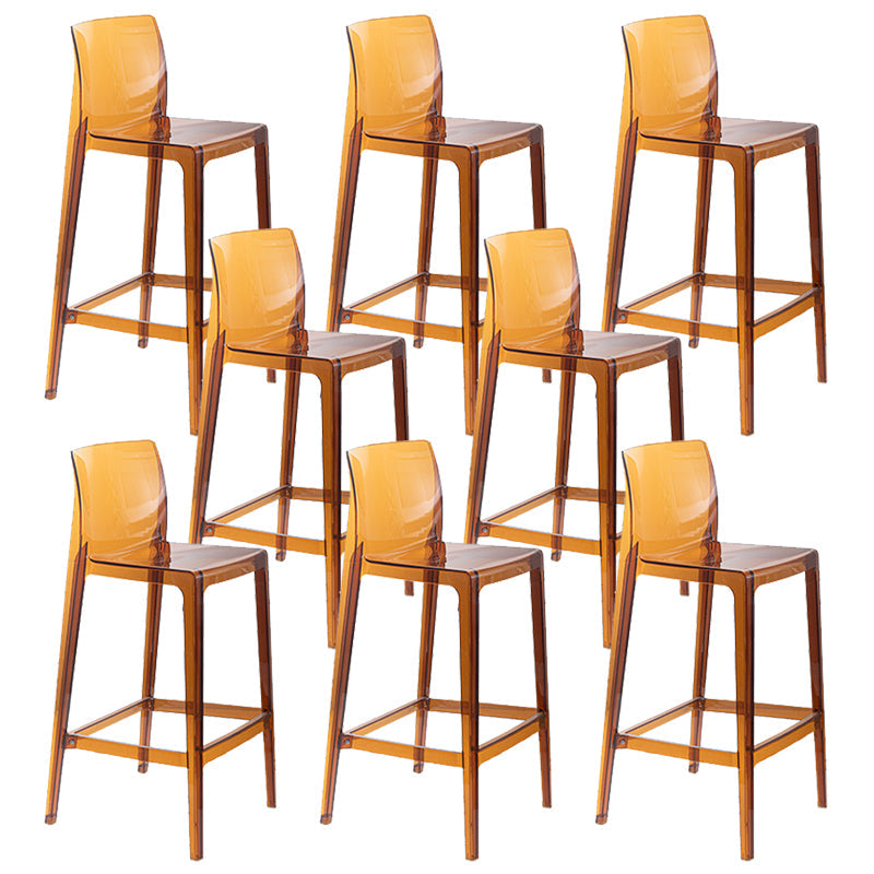 Contemporary Acrylic Low Back Armless Bar Stools with Footrest