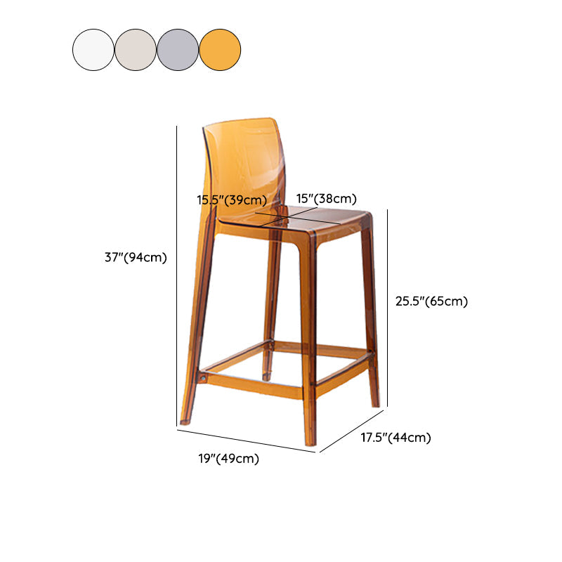 Contemporary Acrylic Low Back Armless Bar Stools with Footrest