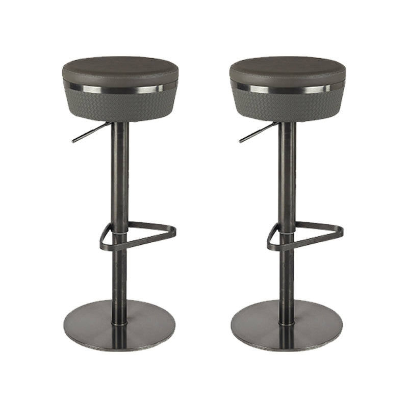 Modern Style Adjustable Armless Counter Stool with Leather Cushion