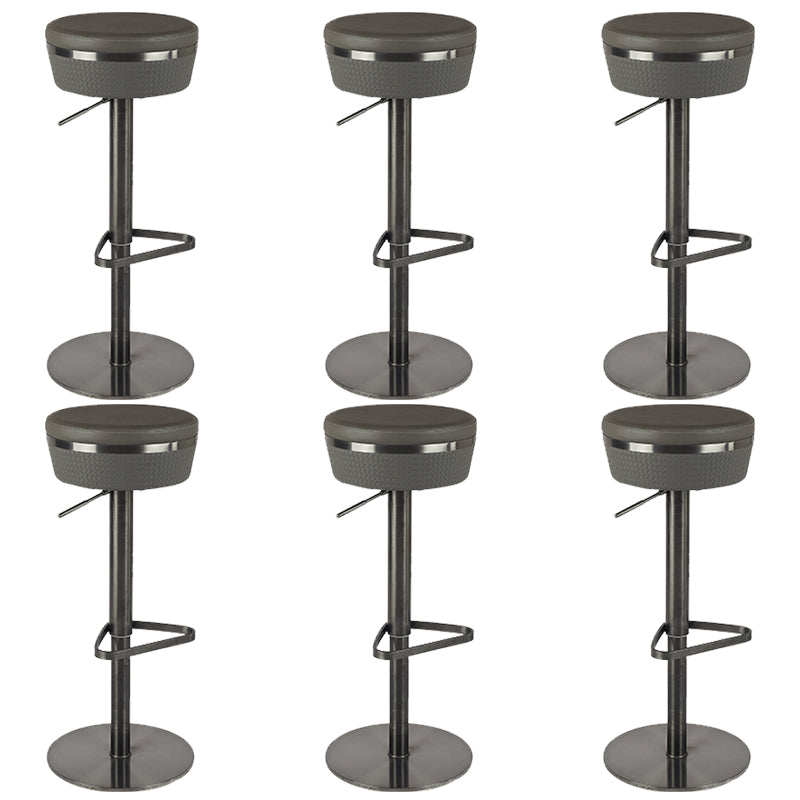 Modern Style Adjustable Armless Counter Stool with Leather Cushion