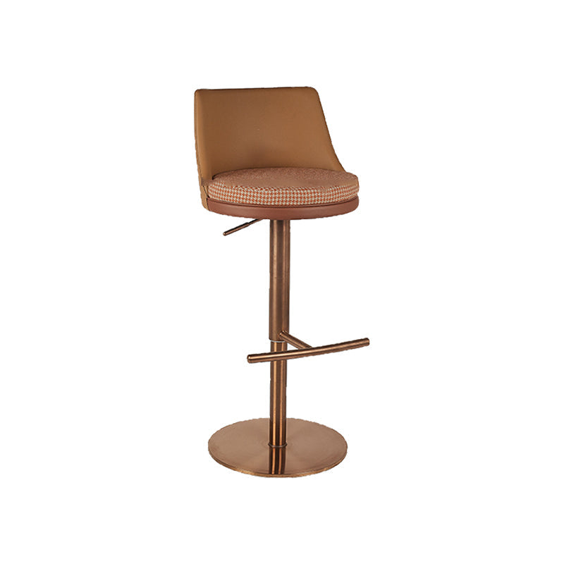 Modern Style Adjustable Armless Counter Stool with Leather Cushion