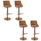 Modern Style Adjustable Armless Counter Stool with Leather Cushion