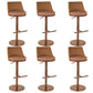 Modern Style Adjustable Armless Counter Stool with Leather Cushion