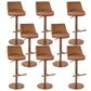 Modern Style Adjustable Armless Counter Stool with Leather Cushion