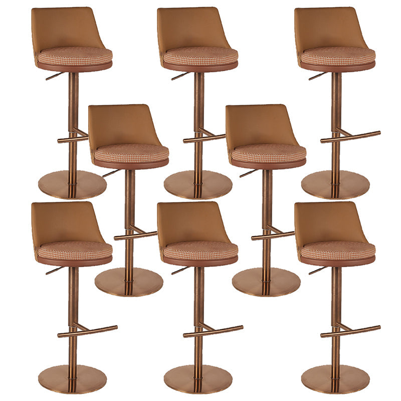 Modern Style Adjustable Armless Counter Stool with Leather Cushion