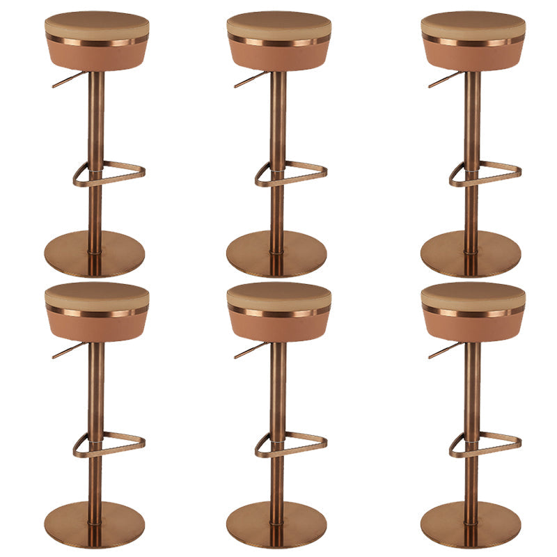 Modern Style Adjustable Armless Counter Stool with Leather Cushion