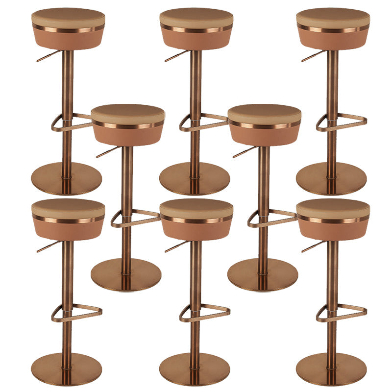 Modern Style Adjustable Armless Counter Stool with Leather Cushion