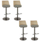 Modern Style Adjustable Armless Counter Stool with Leather Cushion