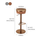 Modern Style Adjustable Armless Counter Stool with Leather Cushion