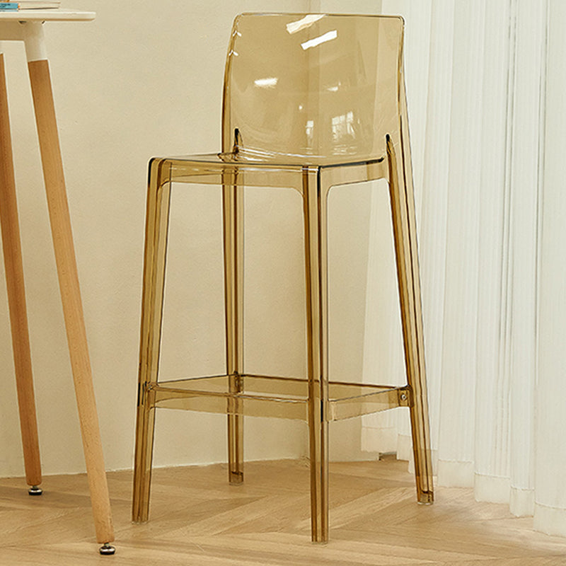 Nordic Style Acrylic Backrest Counter High Stool with 4 Legs