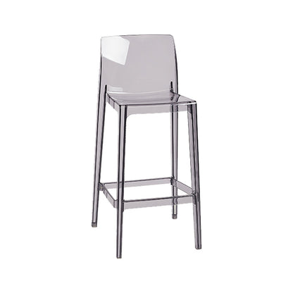 Nordic Style Acrylic Backrest Counter High Stool with 4 Legs