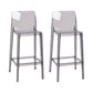 Nordic Style Acrylic Backrest Counter High Stool with 4 Legs