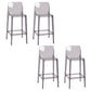 Nordic Style Acrylic Backrest Counter High Stool with 4 Legs