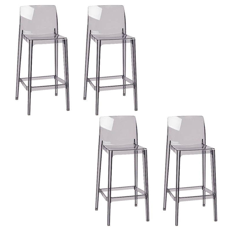 Nordic Style Acrylic Backrest Counter High Stool with 4 Legs
