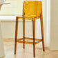 Nordic Style Acrylic Backrest Counter High Stool with 4 Legs
