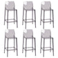 Nordic Style Acrylic Backrest Counter High Stool with 4 Legs