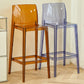 Nordic Style Acrylic Backrest Counter High Stool with 4 Legs