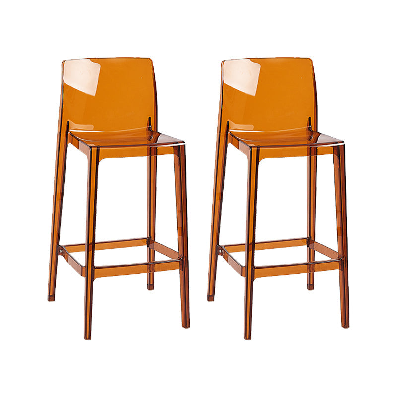 Nordic Style Acrylic Backrest Counter High Stool with 4 Legs