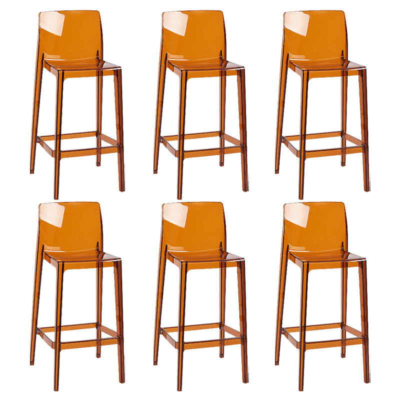 Nordic Style Acrylic Backrest Counter High Stool with 4 Legs