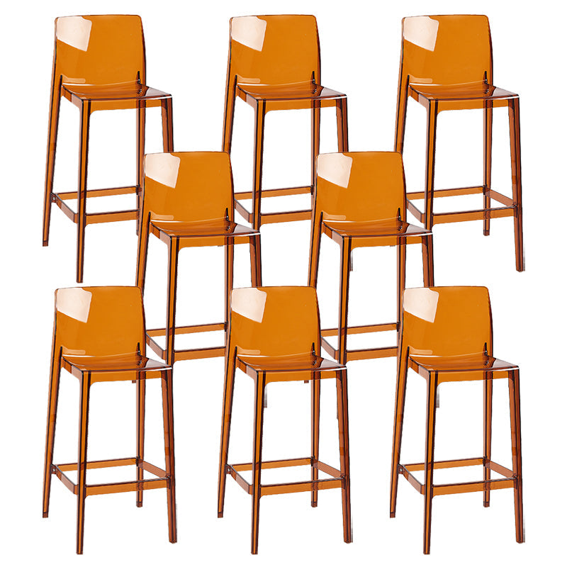 Nordic Style Acrylic Backrest Counter High Stool with 4 Legs