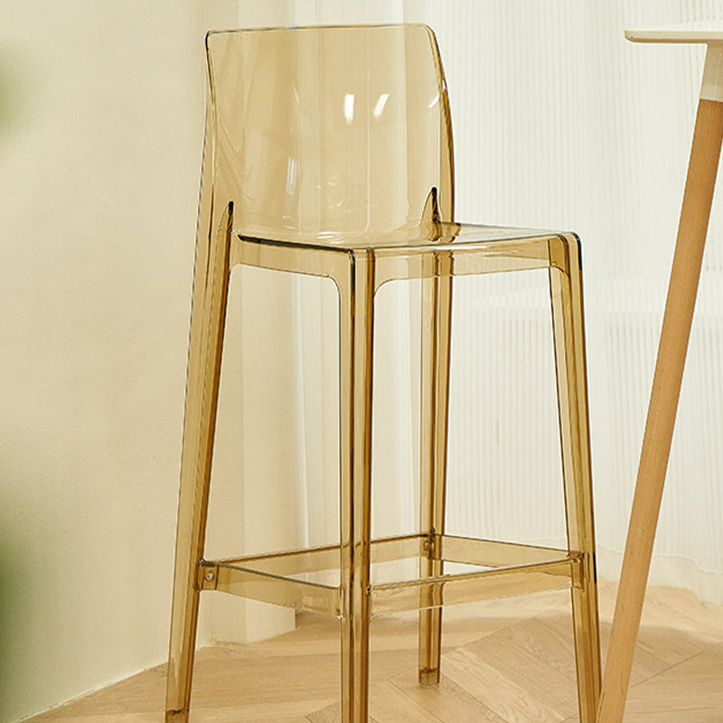 Nordic Style Acrylic Backrest Counter High Stool with 4 Legs
