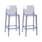 Nordic Style Acrylic Backrest Counter High Stool with 4 Legs