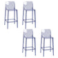 Nordic Style Acrylic Backrest Counter High Stool with 4 Legs