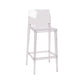 Nordic Style Acrylic Backrest Counter High Stool with 4 Legs
