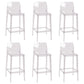 Nordic Style Acrylic Backrest Counter High Stool with 4 Legs