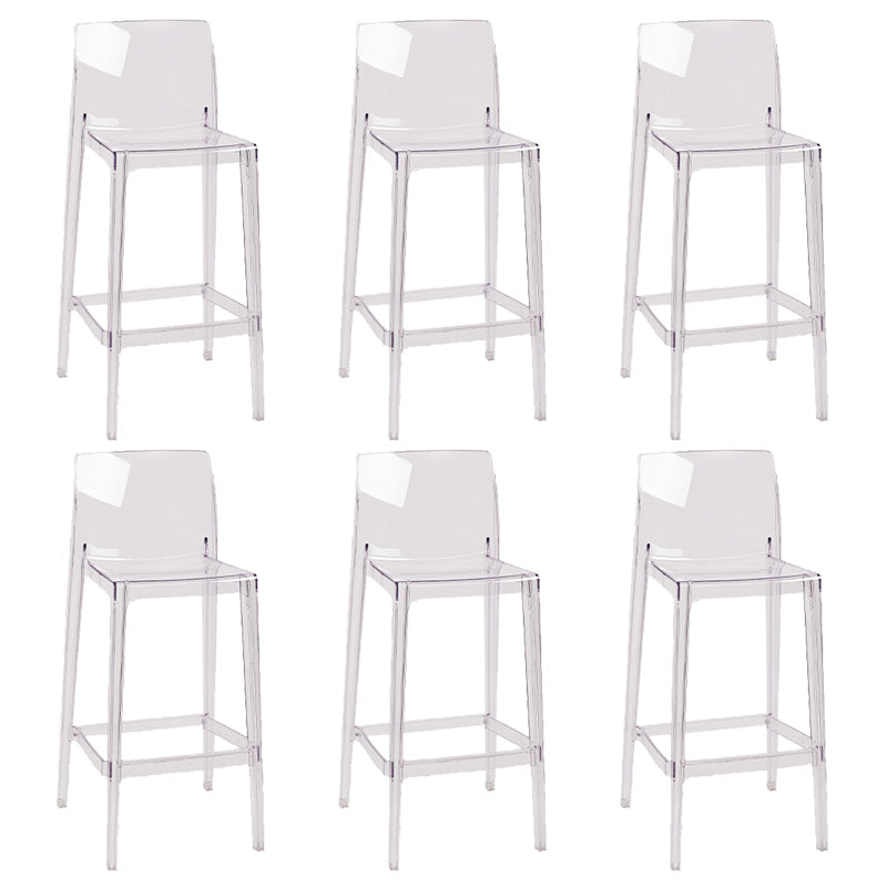 Nordic Style Acrylic Backrest Counter High Stool with 4 Legs