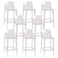 Nordic Style Acrylic Backrest Counter High Stool with 4 Legs