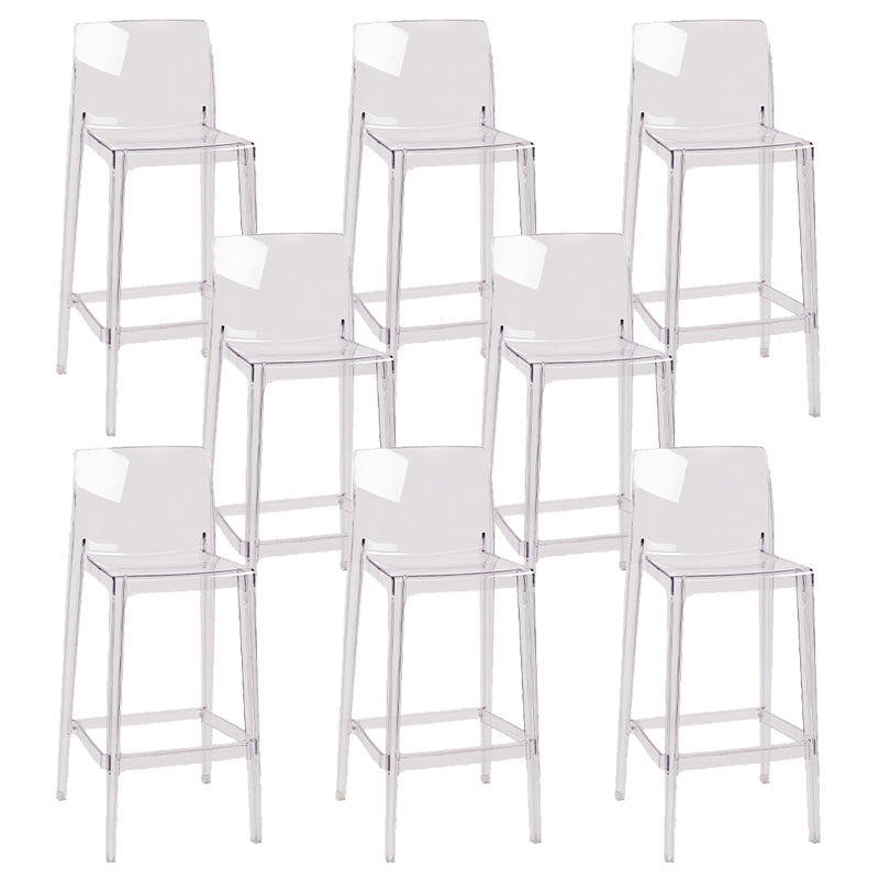 Nordic Style Acrylic Backrest Counter High Stool with 4 Legs