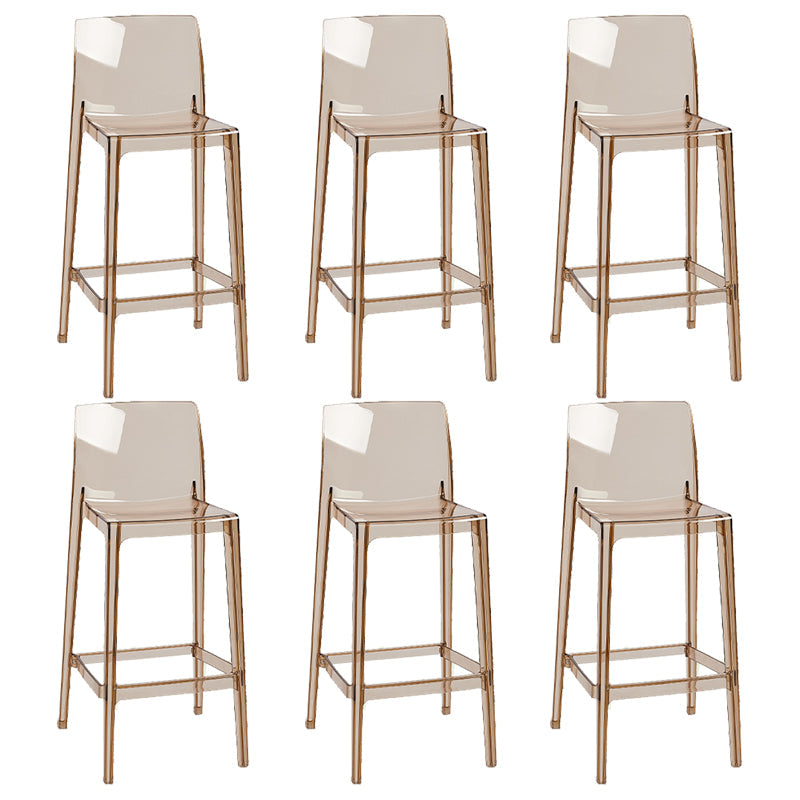 Nordic Style Acrylic Backrest Counter High Stool with 4 Legs