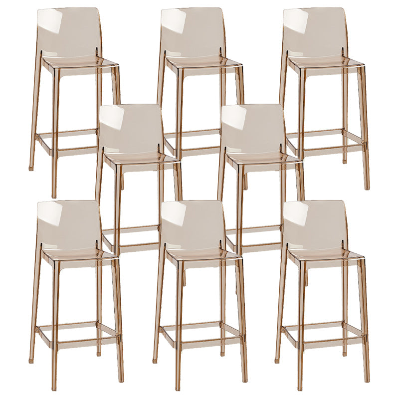Nordic Style Acrylic Backrest Counter High Stool with 4 Legs