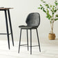 Taburete alto con respaldo de estilo moderno con cojín de cuero