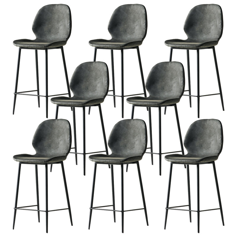 Taburete alto con respaldo de estilo moderno con cojín de cuero