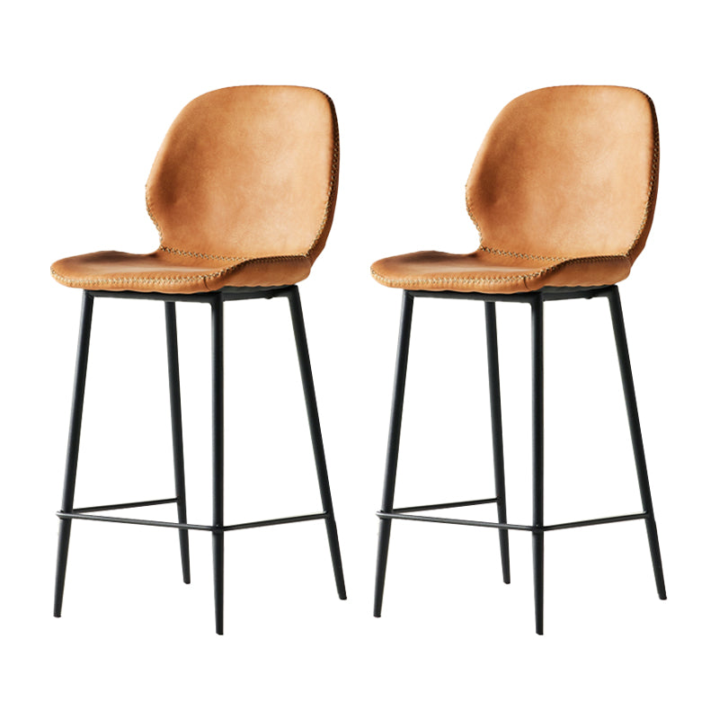 Taburete alto con respaldo de estilo moderno con cojín de cuero