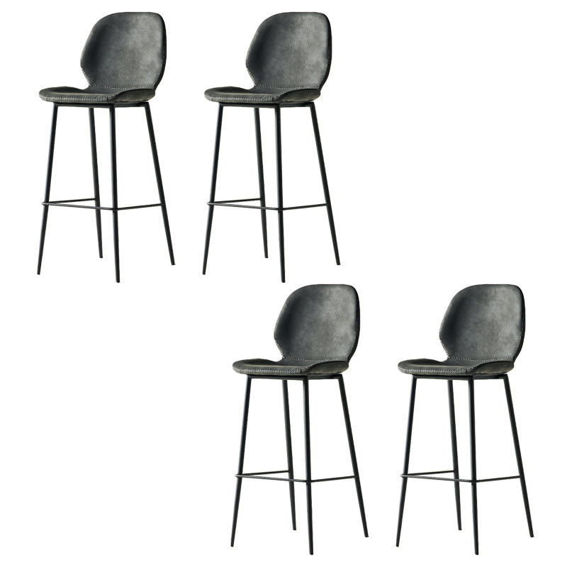 Taburete alto con respaldo de estilo moderno con cojín de cuero