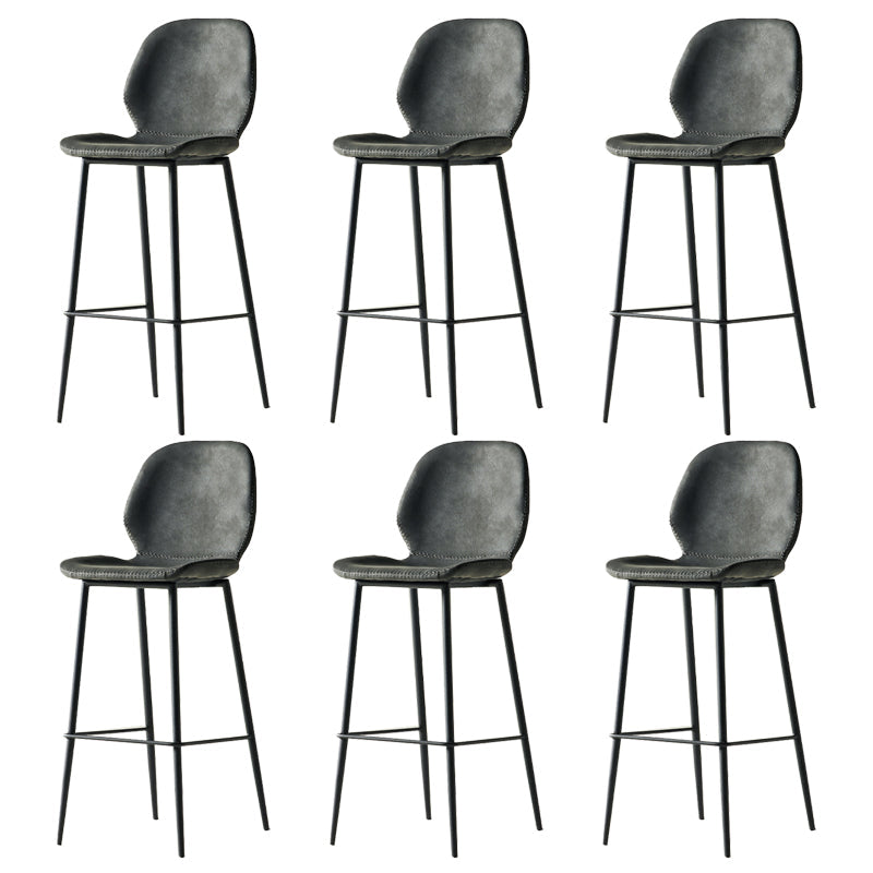 Taburete alto con respaldo de estilo moderno con cojín de cuero