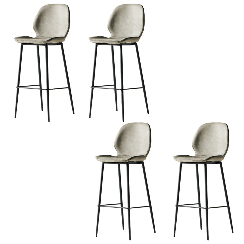 Taburete alto con respaldo de estilo moderno con cojín de cuero