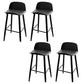 Contemporary Plastic Low Back Armless Bar Stools with Metal Base Black 4 Piece Set Clearhalo 'Bar Furniture' 'Bar Stools' 'bar_stools' 'furn' 'furn_bar_stools' 'Furniture' 'Kitchen & Dining Furniture' 7651239