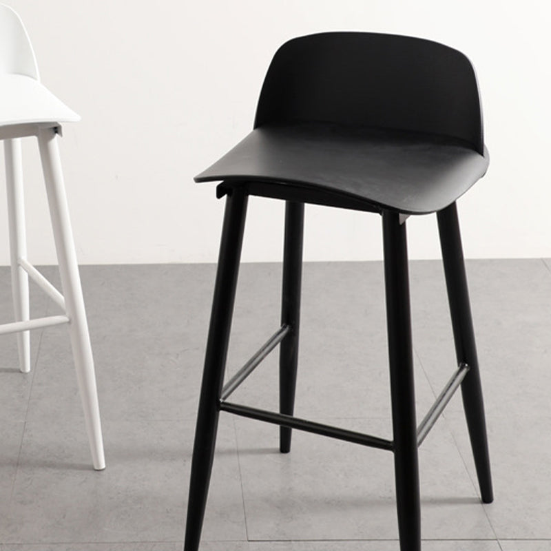 Contemporary Plastic Low Back Armless Bar Stools with Metal Base Clearhalo 'Bar Furniture' 'Bar Stools' 'bar_stools' 'furn' 'furn_bar_stools' 'Furniture' 'Kitchen & Dining Furniture' 7651240