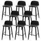 Contemporary Plastic Low Back Armless Bar Stools with Metal Base Black 8 Piece Set Clearhalo 'Bar Furniture' 'Bar Stools' 'bar_stools' 'furn' 'furn_bar_stools' 'Furniture' 'Kitchen & Dining Furniture' 7651243