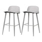 Contemporary Plastic Low Back Armless Bar Stools with Metal Base Grey 2 Piece Set Clearhalo 'Bar Furniture' 'Bar Stools' 'bar_stools' 'furn' 'furn_bar_stools' 'Furniture' 'Kitchen & Dining Furniture' 7651245