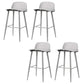 Contemporary Plastic Low Back Armless Bar Stools with Metal Base Grey 4 Piece Set Clearhalo 'Bar Furniture' 'Bar Stools' 'bar_stools' 'furn' 'furn_bar_stools' 'Furniture' 'Kitchen & Dining Furniture' 7651246