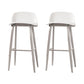 Contemporary Plastic Low Back Armless Bar Stools with Metal Base White 2 Piece Set Clearhalo 'Bar Furniture' 'Bar Stools' 'bar_stools' 'furn' 'furn_bar_stools' 'Furniture' 'Kitchen & Dining Furniture' 7651253