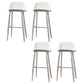 Contemporary Plastic Low Back Armless Bar Stools with Metal Base White 4 Piece Set Clearhalo 'Bar Furniture' 'Bar Stools' 'bar_stools' 'furn' 'furn_bar_stools' 'Furniture' 'Kitchen & Dining Furniture' 7651255