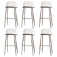 Contemporary Plastic Low Back Armless Bar Stools with Metal Base White 6 Piece Set Clearhalo 'Bar Furniture' 'Bar Stools' 'bar_stools' 'furn' 'furn_bar_stools' 'Furniture' 'Kitchen & Dining Furniture' 7651256