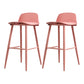 Contemporary Plastic Low Back Armless Bar Stools with Metal Base Red 2 Piece Set Clearhalo 'Bar Furniture' 'Bar Stools' 'bar_stools' 'furn' 'furn_bar_stools' 'Furniture' 'Kitchen & Dining Furniture' 7651258